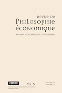 Revue de philosophie économique, v. 12, no 02